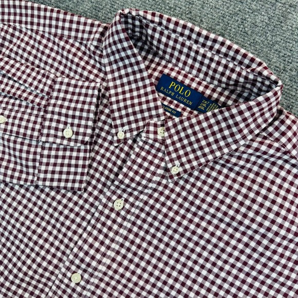 Polo Ralph Lauren Mens 2XLT Red Gingham Classic Fit Button Down Shirt Flesh Pony